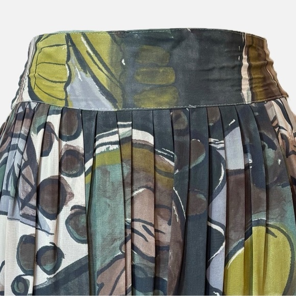 Platinum by Dorothy Schoelen Vintage Art-To-Wear Landscape Pleated Maxi Skirt - Picture 6 of 12